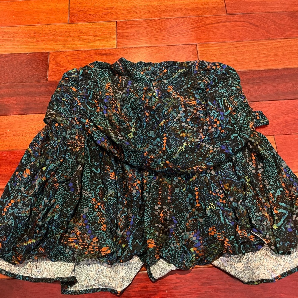 Mini Multicolor Patterned High Waisted Skirt - image 2